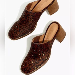 MADEWELL Carey Mule in Leopard Calf Hair 8 new